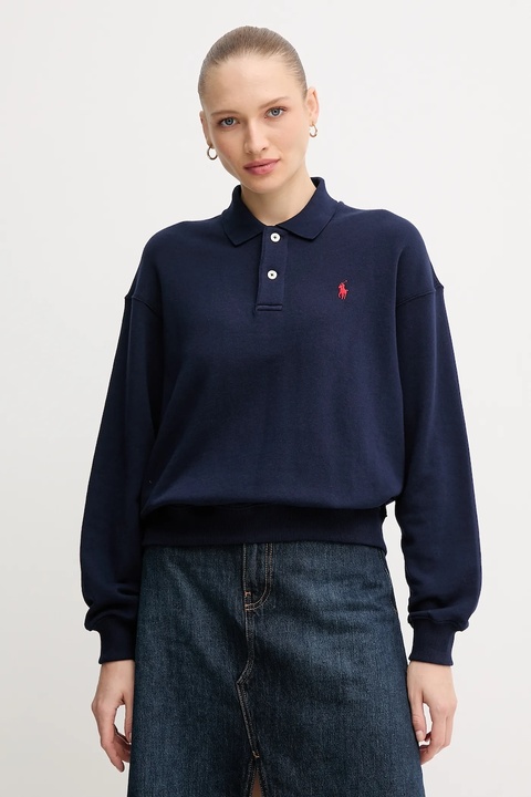 Polo Ralph Lauren bluza damska kolor granatowy gładka 211965097 - zdjęcie produktu nr 1