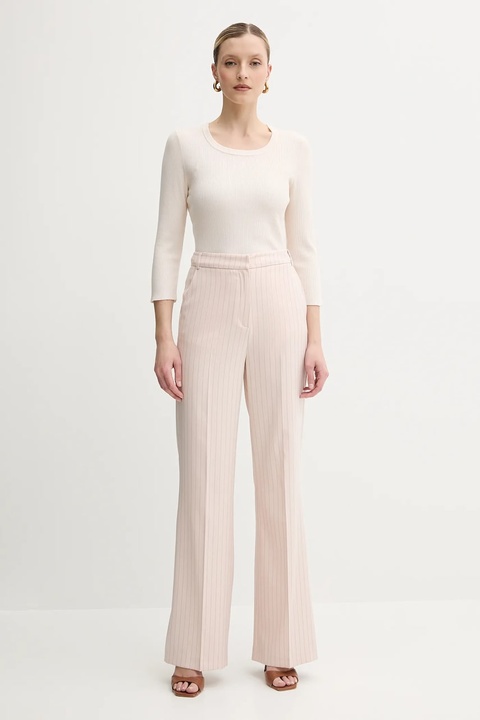 Morgan spodnie PVIVI.F damskie kolor beżowy dzwony high waist PVIVI.F - zdjęcie produktu nr 2