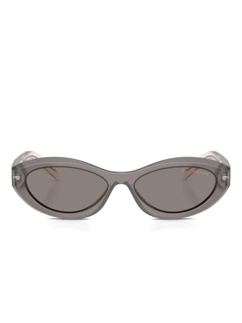 Prada Eyewear Symbole oval-frame sunglasses - Grey - zdjęcie produktu nr 2