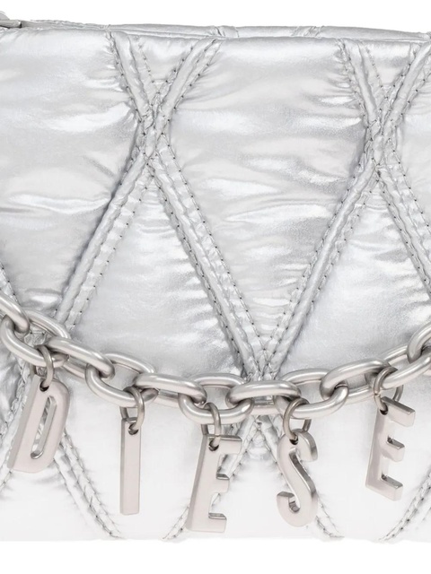 Diesel Charm-D quilted clutch bag - Grey - zdjęcie produktu nr 2