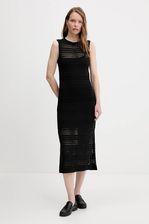 Tommy Hilfiger sukienka kolor czarny maxi dopasowana WW0WW45649 - zdjęcie produktu nr 2