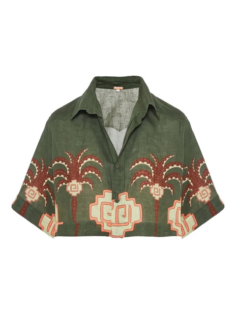Johanna Ortiz Cumbi palm-tree print shirt - Green - zdjęcie produktu nr 1