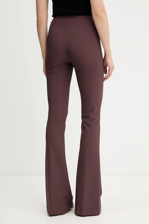 Elisabetta Franchi spodnie damskie kolor bordowy dzwony high waist PA12256E2 - zdjęcie produktu nr 2