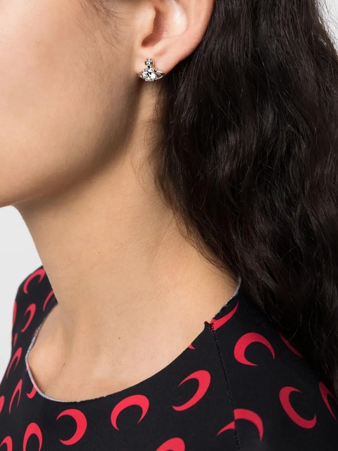 Vivienne Westwood Reina crystal-embellished earrings - Silver - zdjęcie produktu nr 2