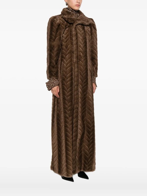Balenciaga chevron-pattern coat - Brown - zdjęcie produktu nr 2