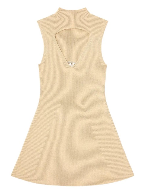 Diesel M-Oloni-Short keyhole-neck ribbed dress - Neutrals - zdjęcie produktu nr 1
