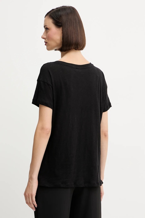 Armani Exchange t-shirt bawełniany damski kolor czarny XW001363 AF16296 - zdjęcie produktu nr 2