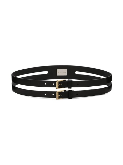 Dolce & Gabbana logo-plaque double-strap belt - Black - zdjęcie produktu nr 2