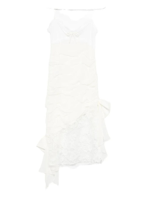 Alessandra Rich draped lace mini dress - White - zdjęcie produktu nr 1