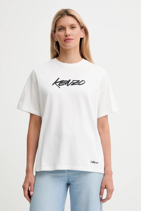 Kenzo t-shirt bawełniany Kenzo x Futura damski kolor biały FF62TS5544SG - zdjęcie produktu nr 1