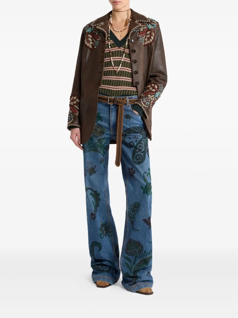 ETRO striped V-neck sweater - Green - zdjęcie produktu nr 2