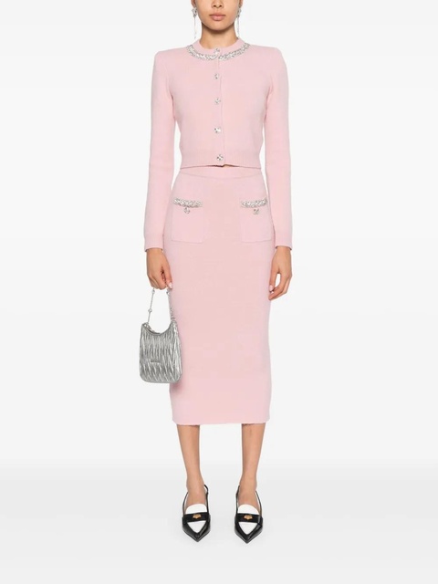 Self-Portrait knitted midi skirt - Pink - zdjęcie produktu nr 2