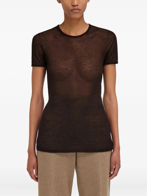 Ferragamo crew-neck knitted T-shirt - Brown - zdjęcie produktu nr 2