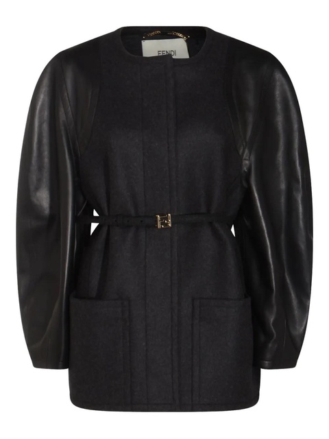 FENDI belted panelled jacket - Black - zdjęcie produktu nr 2