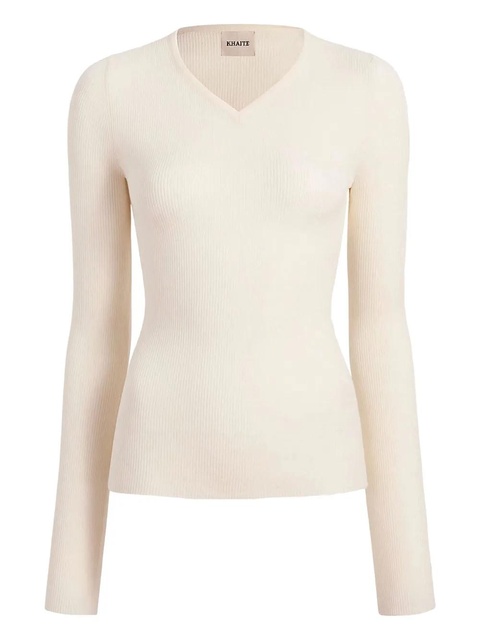 KHAITE v-neck sweater - White - zdjęcie produktu nr 1