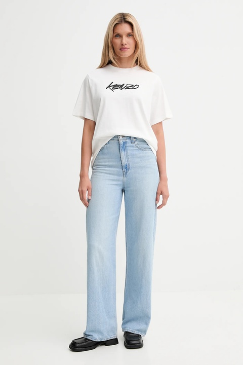 Kenzo t-shirt bawełniany Kenzo x Futura damski kolor biały FF62TS5544SG - zdjęcie produktu nr 2