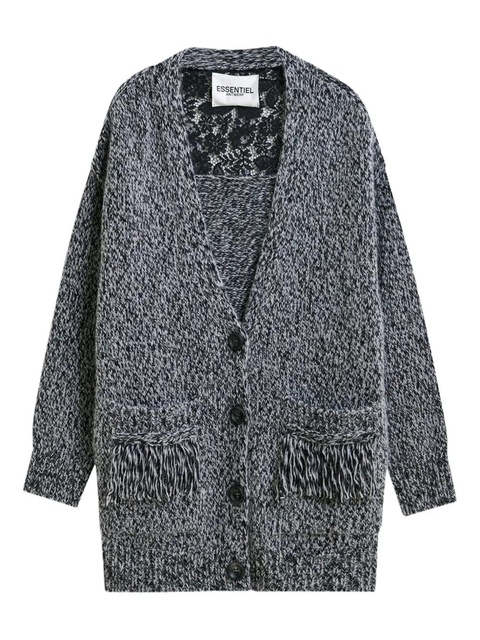 Essentiel Antwerp lace-insert cardigan - Black - zdjęcie produktu nr 1