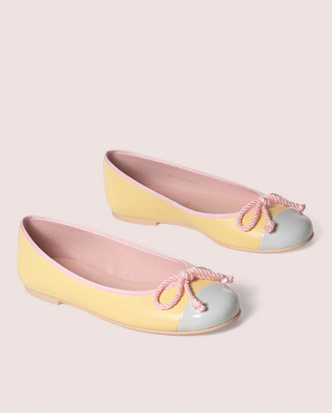PRETTY BALLERINAS - Żółte baleriny z kokardką Rosario - zdjęcie produktu nr 1