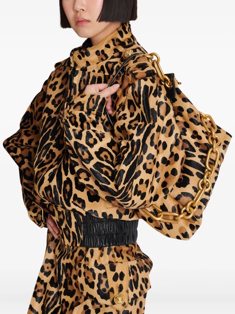 Balmain medium Sync leopard-prin shoulder bag - Brown - zdjęcie produktu nr 1