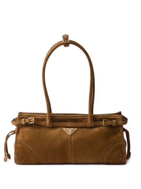 Prada suede drawstring tote bag - Brown - zdjęcie produktu nr 1