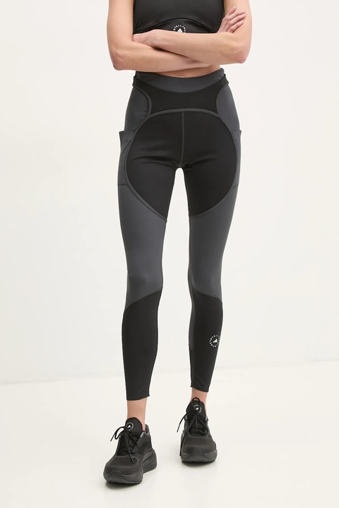 adidas by Stella McCartney legginsy treningowe Two-Tone kolor czarny wzorzyste JM0302 - zdjęcie produktu nr 1