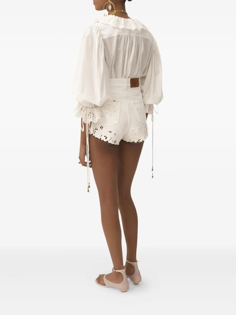 Chloé broderie-anglaise ruffled blouse - White - zdjęcie produktu nr 2