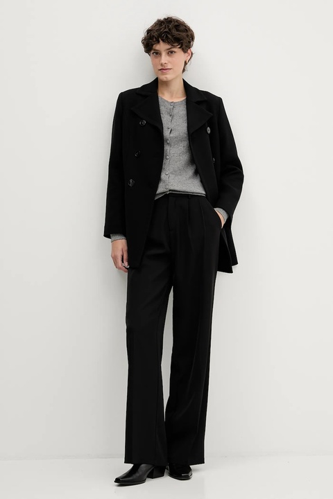 Sisley kardigan z domieszką wełny kolor szary lekki 102HM5237 - zdjęcie produktu nr 2