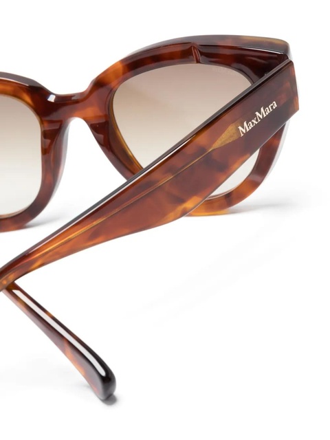 Max Mara Eyewear logo-print cat-eye frame sunglasses - Brown - zdjęcie produktu nr 1