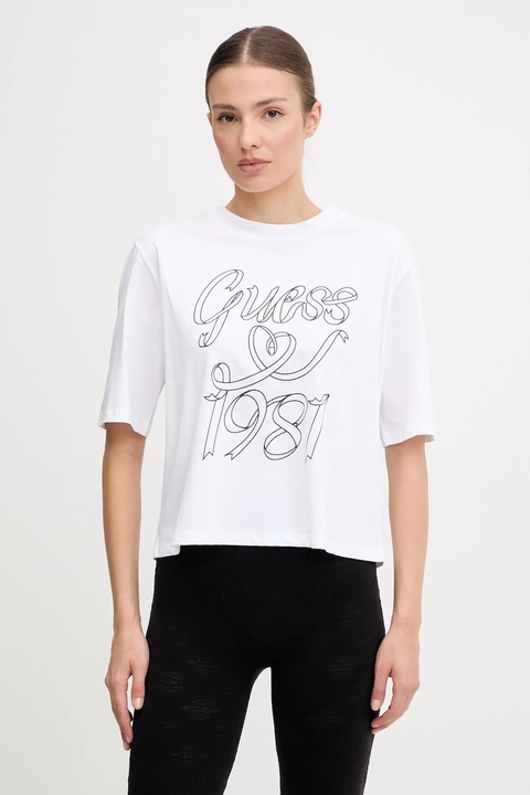 Guess t-shirt bawełniany MISTY damski kolor biały V5RI11 K8HM0 - zdjęcie produktu nr 1