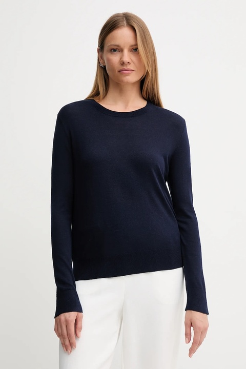 United Colors of Benetton sweter z dodatkiem jedwabiu kolor granatowy lekki 1ZRED10CP - zdjęcie produktu nr 1