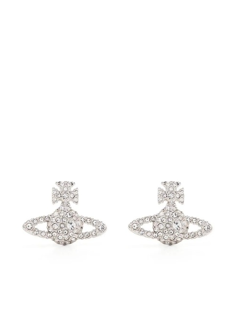 Vivienne Westwood crystal-embellished logo stud earring - Silver - zdjęcie produktu nr 1