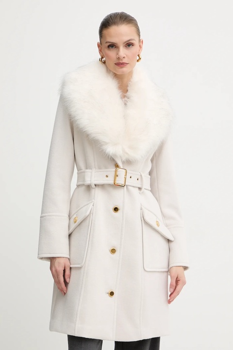 Marciano Guess płaszcz z dodatkiem wełny ALICE kolor beżowy 5BGL26 1799Z - zdjęcie produktu nr 1