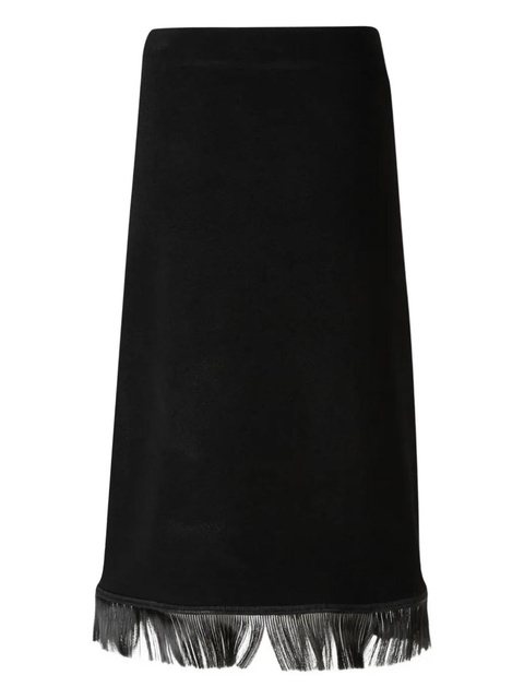Jil Sander fringe-detail midi skirt - Black - zdjęcie produktu nr 2