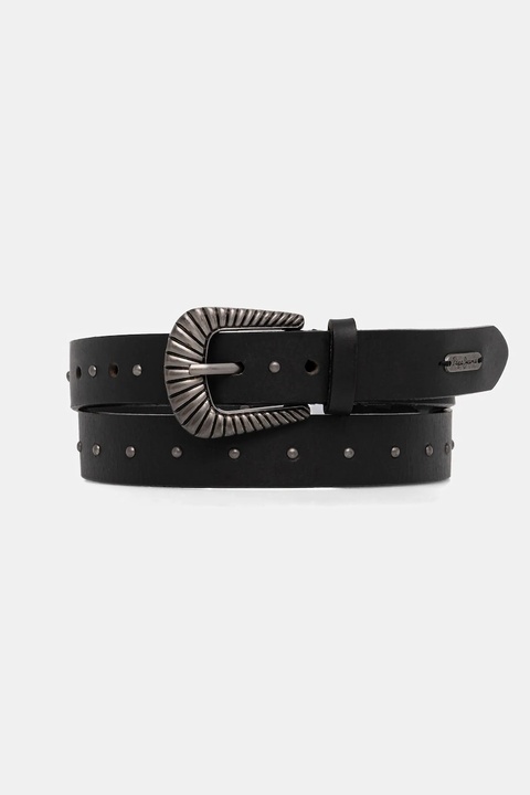 Pepe Jeans pasek skórzany damski kolor czarny PL020869 - zdjęcie produktu nr 2