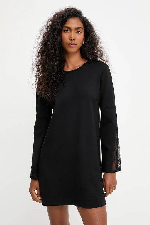 Answear.LAB sukienka kolor czarny mini prosta - zdjęcie produktu nr 2