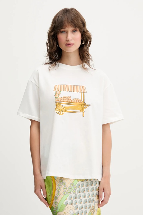 Never Fully Dressed t-shirt Cart damski kolor biały NFDTO1813 - zdjęcie produktu nr 1