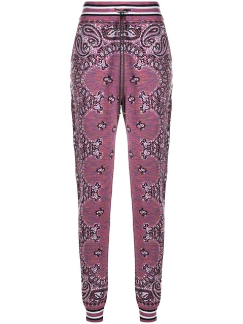 AMIRI bandana-pattern knitted track pants - Purple - zdjęcie produktu nr 1