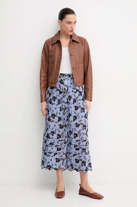 Pepe Jeans spódnica bawełniana ENODIA kolor niebieski midi rozkloszowana PL901193 - zdjęcie produktu nr 2