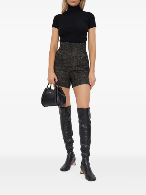 Max Mara Bolzano herringbone high-waisted shorts - Brown - zdjęcie produktu nr 2