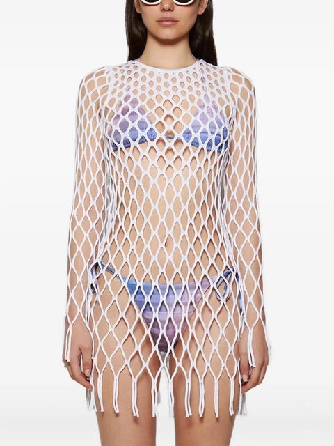 Christopher Esber mesh fringe mini dress - White - zdjęcie produktu nr 1