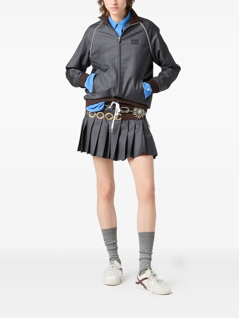Miu Miu pinstripe pleated skirt - Grey - zdjęcie produktu nr 1
