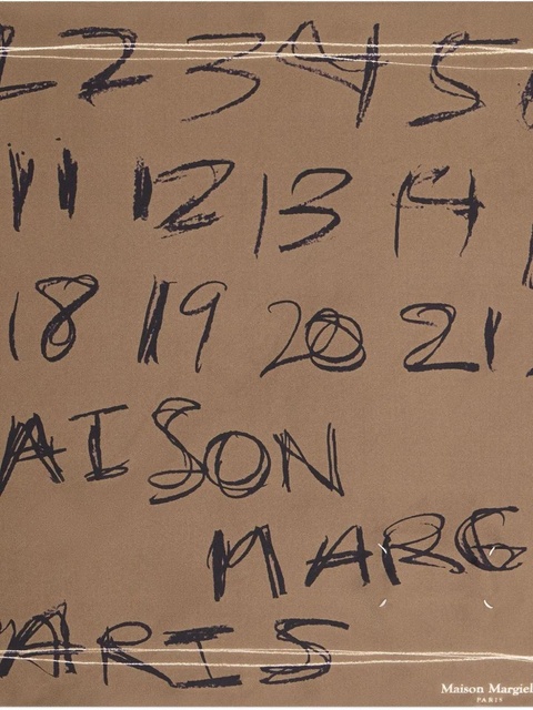 Maison Margiela Number Print Foulard - Brown - zdjęcie produktu nr 2