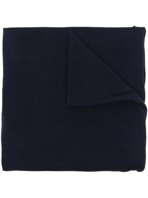 Jil Sander cashmere logo-patch scarf - Blue - zdjęcie produktu nr 1