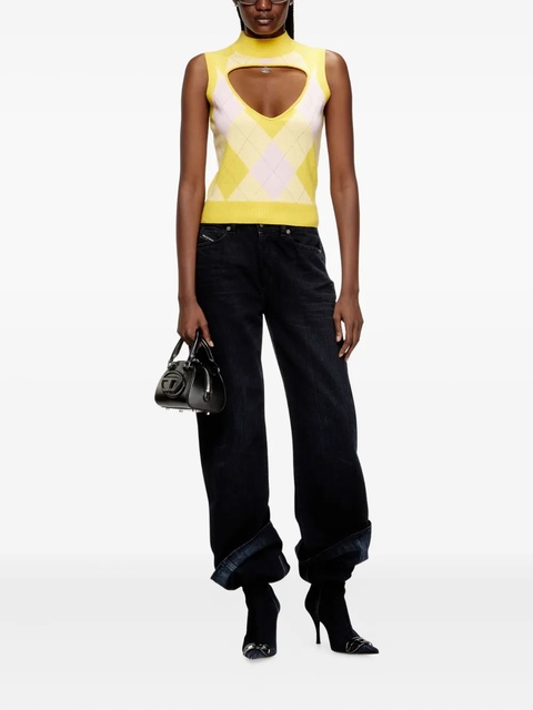 Diesel M-Romko-Sl cutout-neckline wool vest - Yellow - zdjęcie produktu nr 1