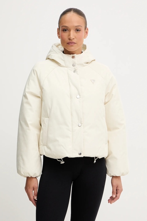 Guess kurtka 4G kolor beżowy zimowa oversize V5BL07 WGLW2 - zdjęcie produktu nr 1