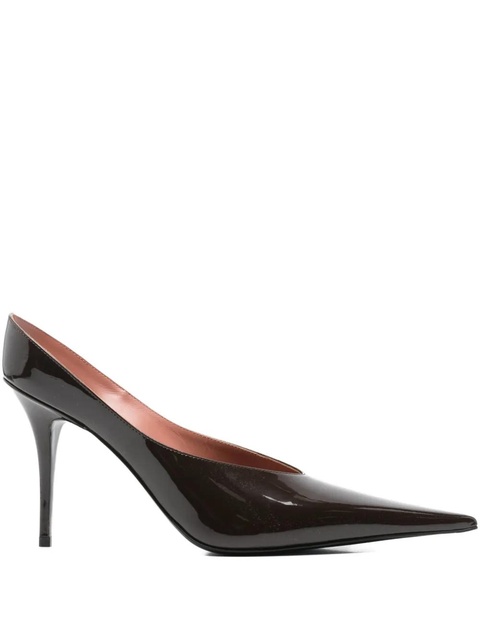 Amina Muaddi 90mm Anok mules - Brown - zdjęcie produktu nr 1