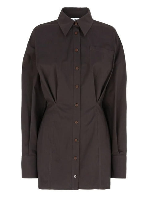 The Attico long-sleeve shirt mini dress - Brown - zdjęcie produktu nr 1