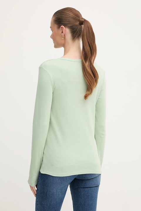 United Colors of Benetton longsleeve bawełniany kolor zielony 3GA2E16F9 - zdjęcie produktu nr 1