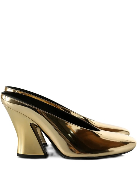 Givenchy 95mm mirrored leather mules - Yellow - zdjęcie produktu nr 2