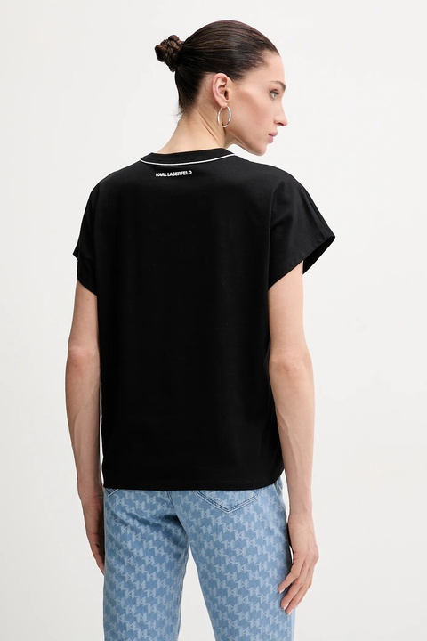 Karl Lagerfeld t-shirt bawełniany damski kolor czarny A2W17109 - zdjęcie produktu nr 1